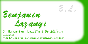 benjamin lazanyi business card